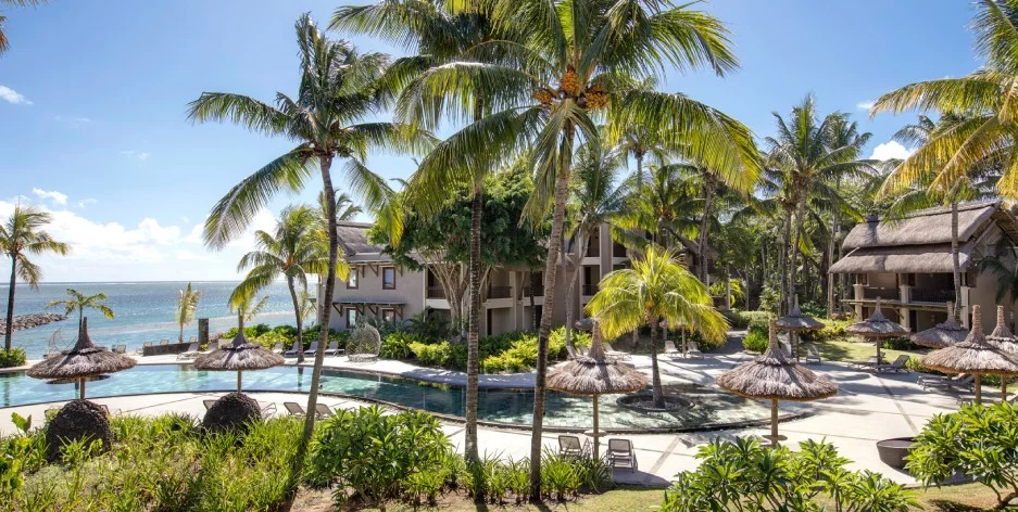 General view of the all-inclusive Heritage Awali resort in Mauritius