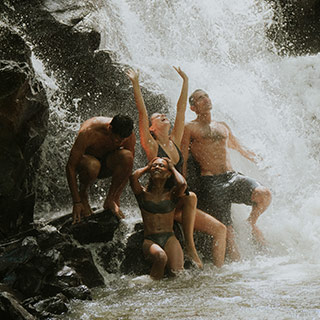 Stop at a waterfall