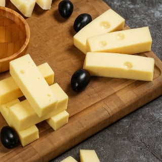 Gourmet cheese with black olives and wine pairing
