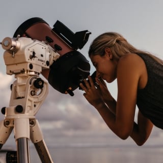 Guided stargazing session under the night sky