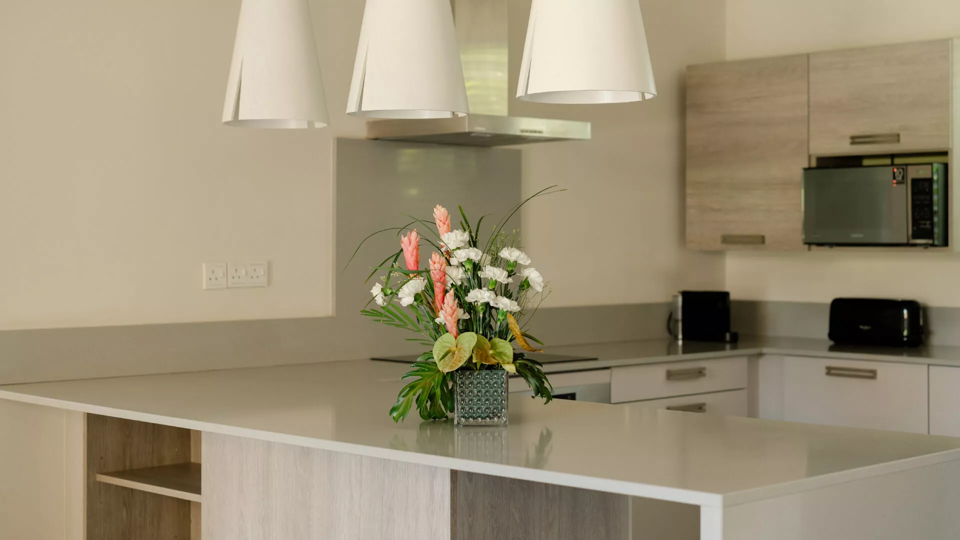 Close-up of modern kitchen in a 3 bedroom villa