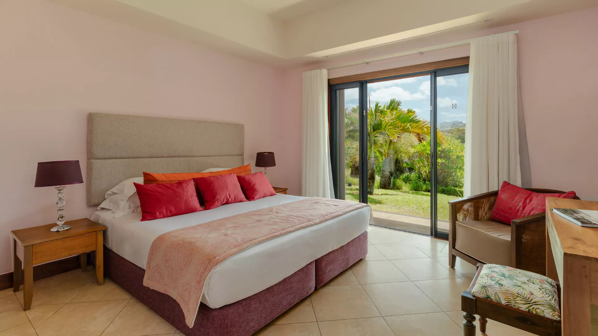 Side exterior view of a luxury bedroom in a 4-bedroom villa