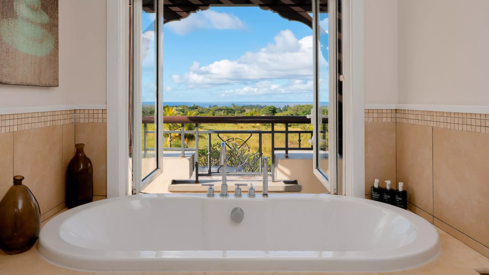Jacuzzi area in a luxury 3-bedroom villa