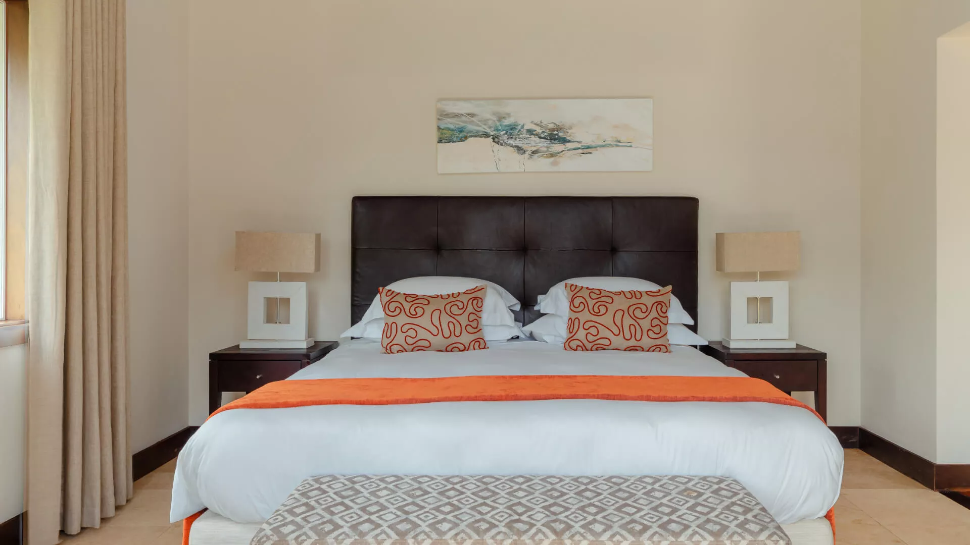 Front view of a bedroom in a luxury 4-bedroom villa
