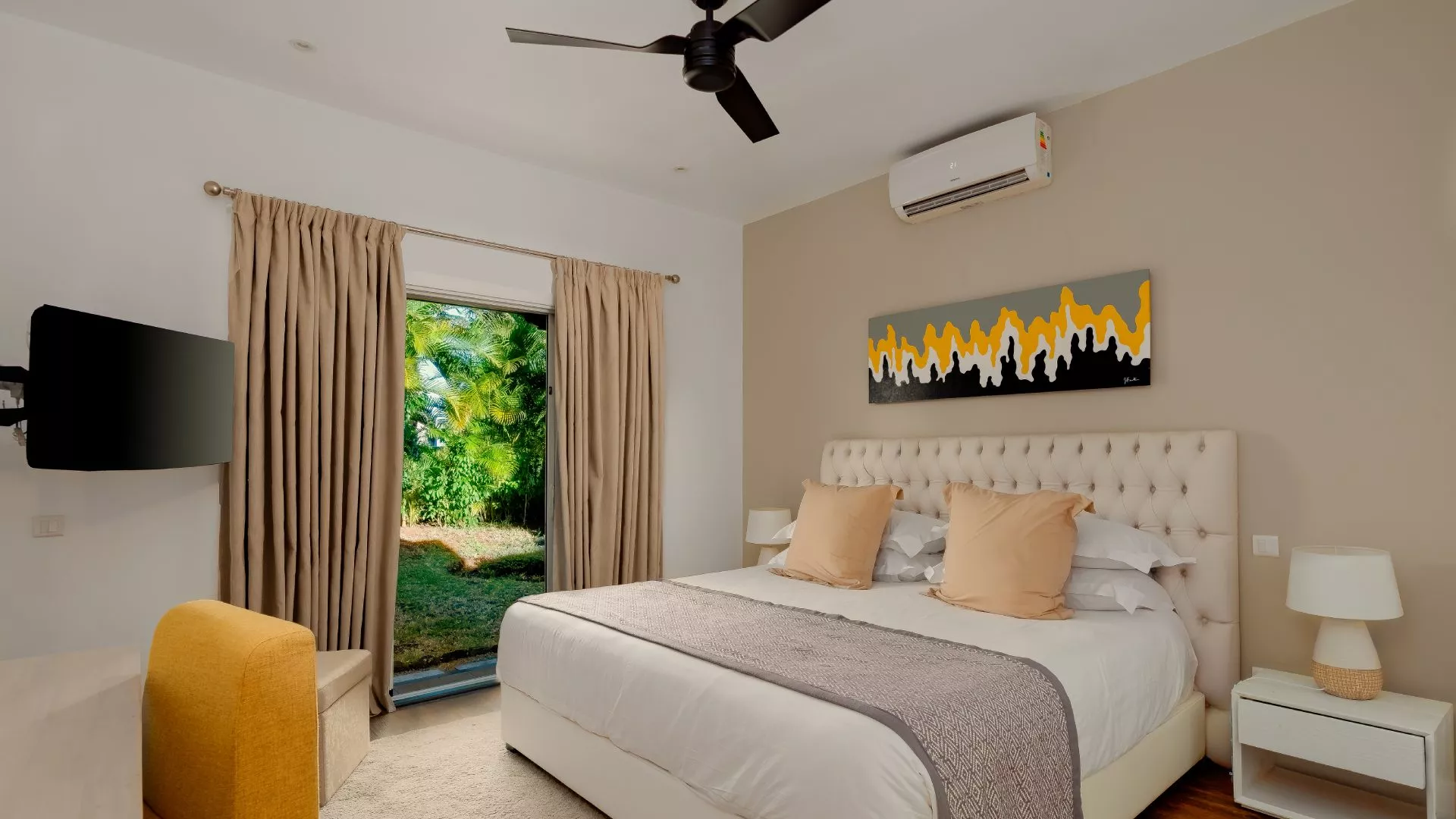 Ground floor right-side bedroom with an exterior view