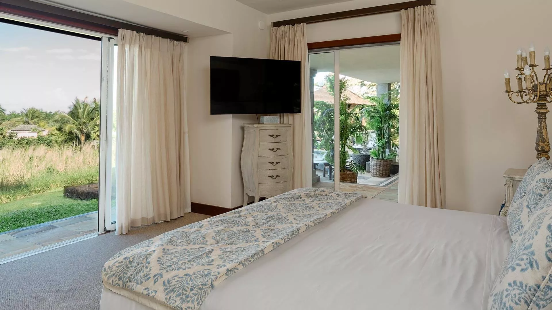 Bedroom 3 in four-bedroom luxury villa with private pool at Heritage The Villas, Mauritius