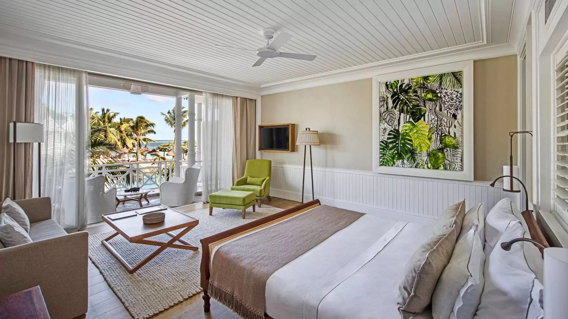 chambre à l'étage deluxe avec vue sur mer réservée aux adultes heritage le telfair maurice