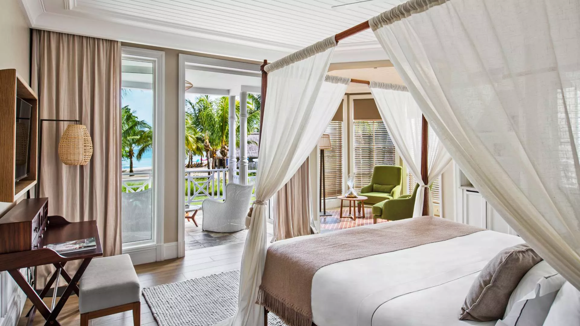 junior bedroom on upper floor with garden view and private balcony