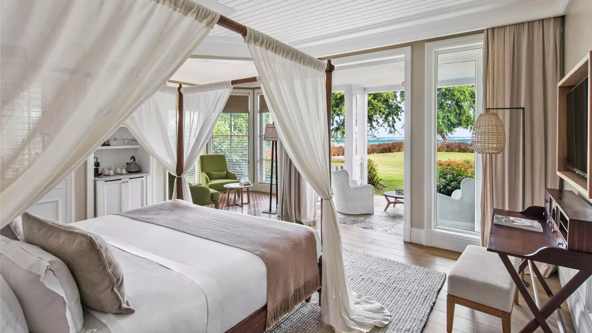 junior suite with garden view at heritage le telfair mauritius
