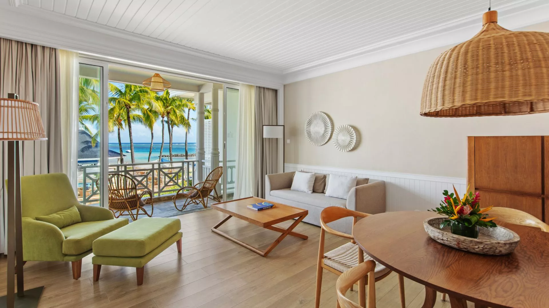 senior suite living space overlooking the ocean on upper floor with private balcony