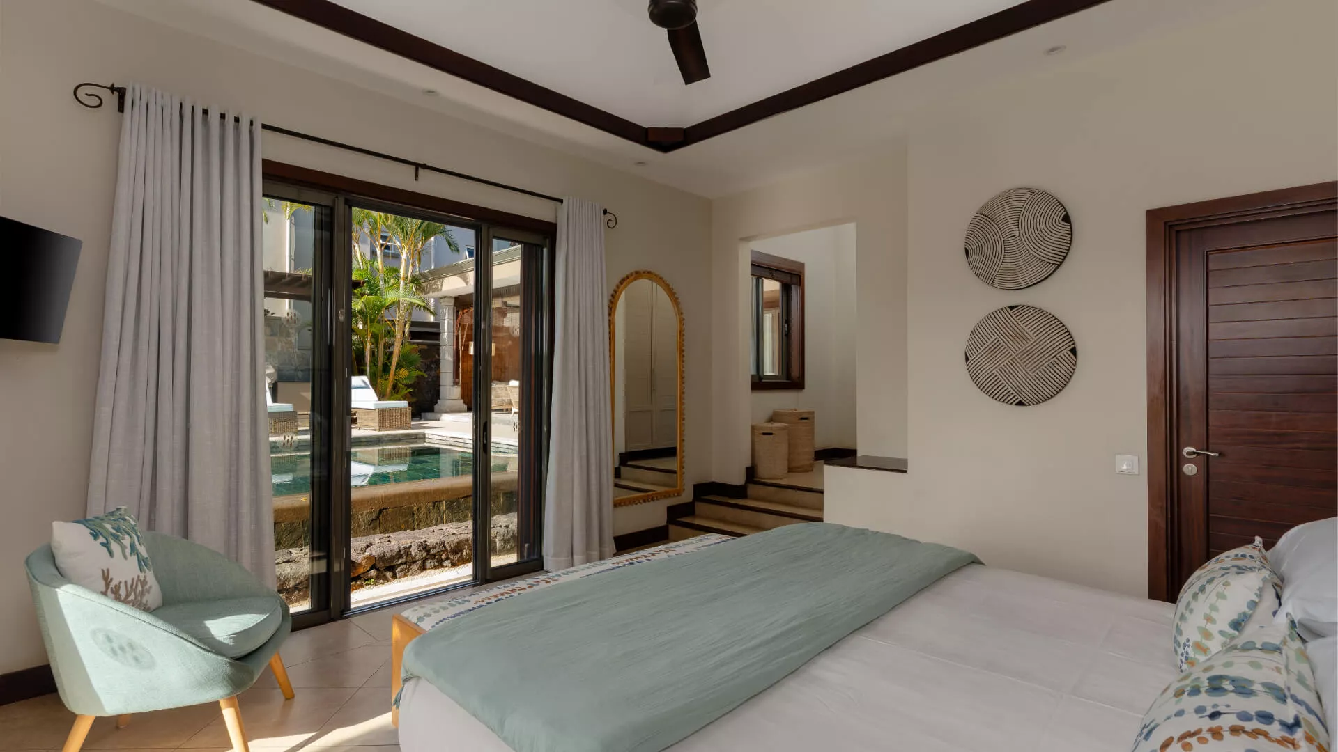 villa allamanda bedroom with pool view