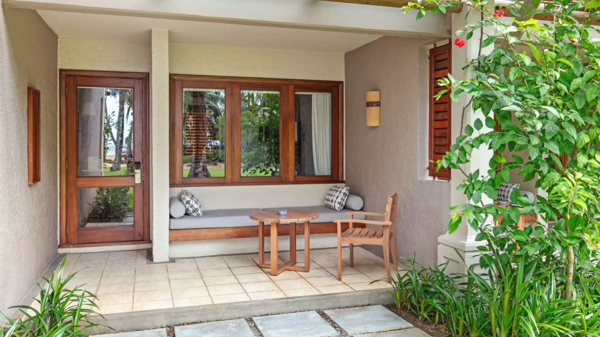deluxe beach view room with terrace overlooking the beach