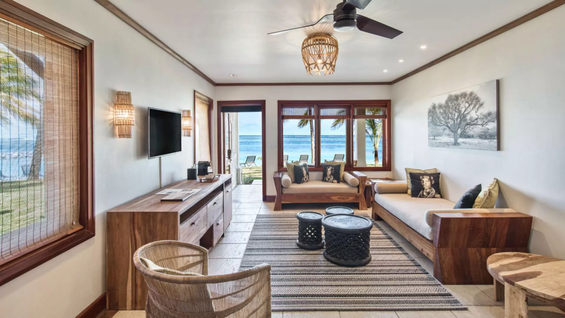 senior suite with living room overlooking the panoramic sea views