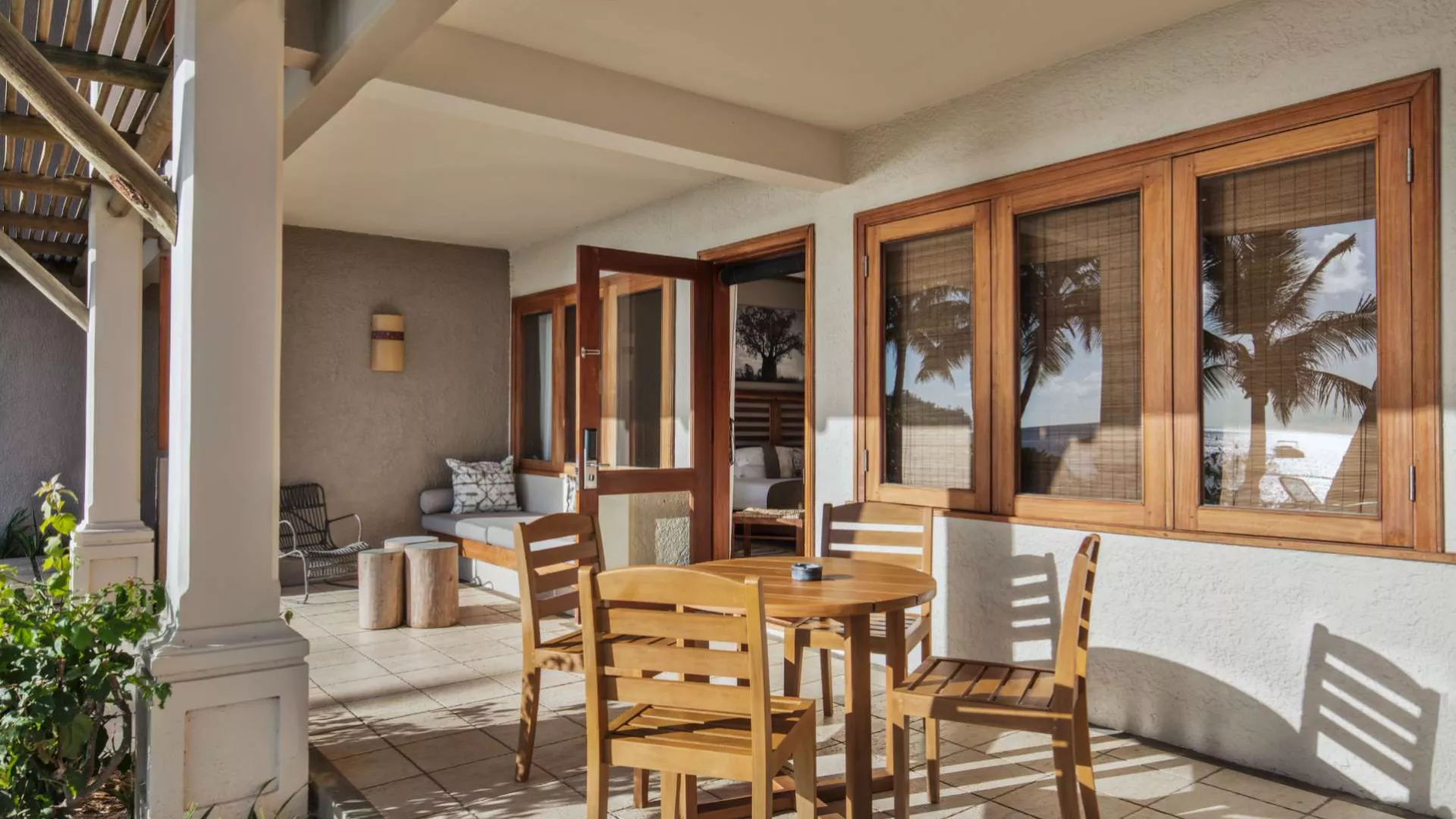 senior suite with terrace and relaxing outdoor space providing direct access to beach