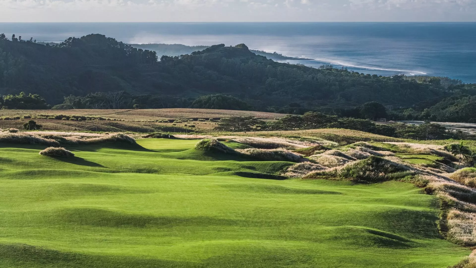 La réserve golf links terrain golf maurice vue sur l'océean indien