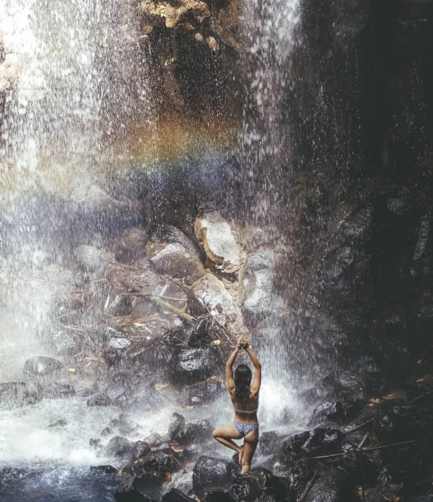 Swim by the waterfall in Mauritius