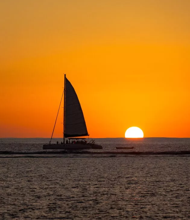 evening catamaran trip sunset mauritius