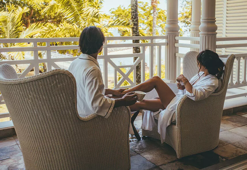 In room hotel wellness experience at Heritage Le Telfair - Mauritius