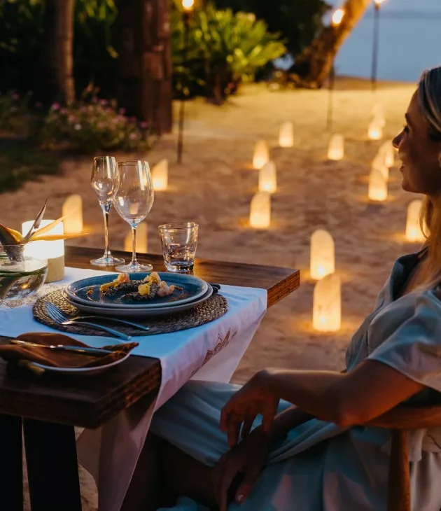 Candlelit dinner on the beach heritage resorts mauritius