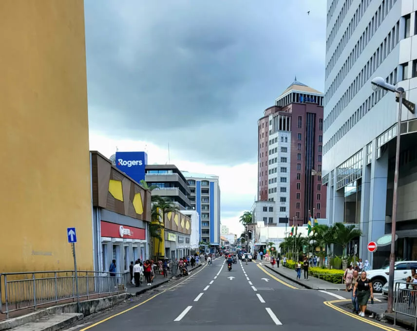 View of Port Louis, the capital city of Mauritius.