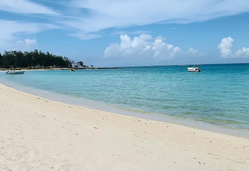 The belle mare beach in mauritius