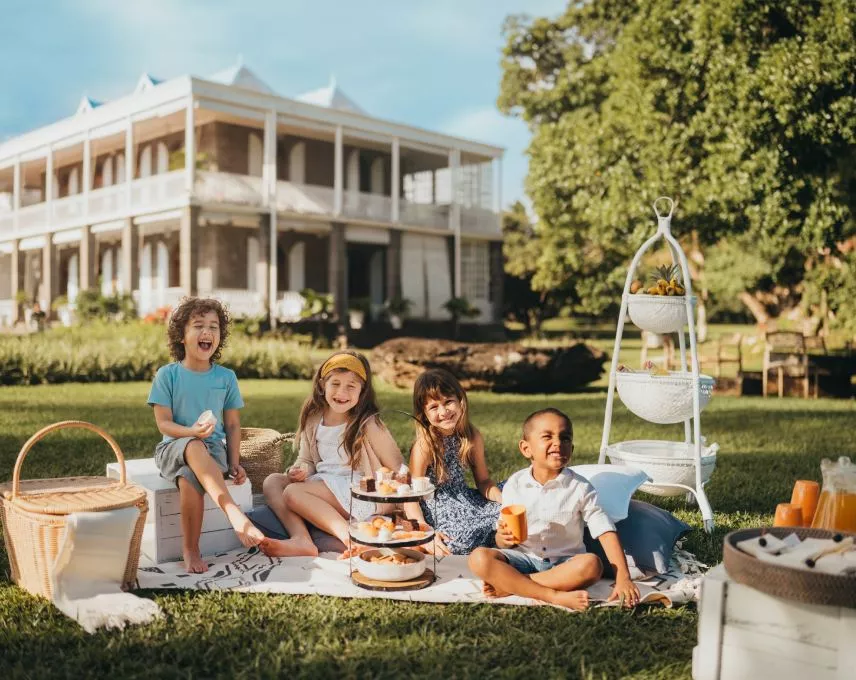 Kids at Le Chateau de Bel Ombre
