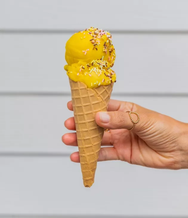 Colorful sweet ice cream treat