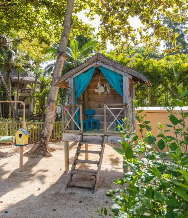 Cozy outdoor play area at the Timomo Kids Club