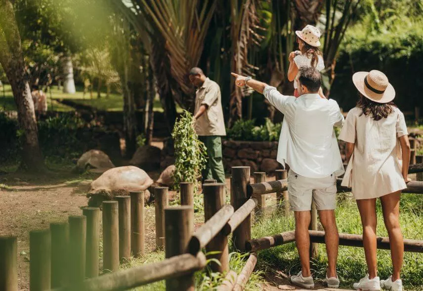 family exploring the chamarel seven coloured earth nature park mauritius 
