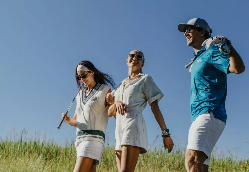 group friends after golf session at heritage golf club mauritius