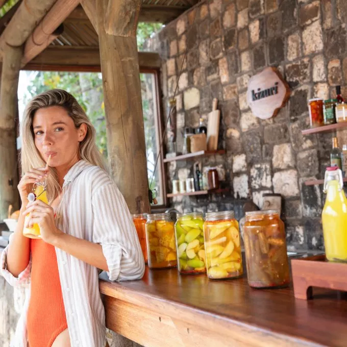 mauritius local food  fruit pickles and drinks