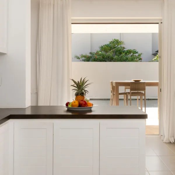 Side view of the kitchen in a luxury 2-bedroom villa
