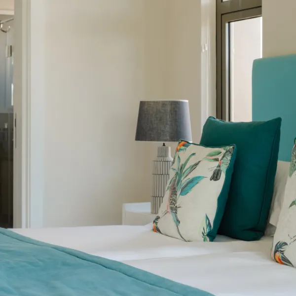 Luxury bedroom close-up with elegant design and high-end finishes in 3 bedroom villa