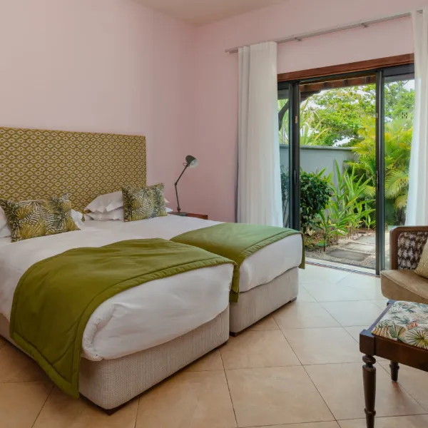 Bedroom with luxurious interior in a 4-bedroom villa