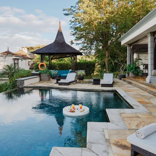 Exterior View of a Four-bedroom luxury villa with private pool view at Heritage The Villas, Mauritius