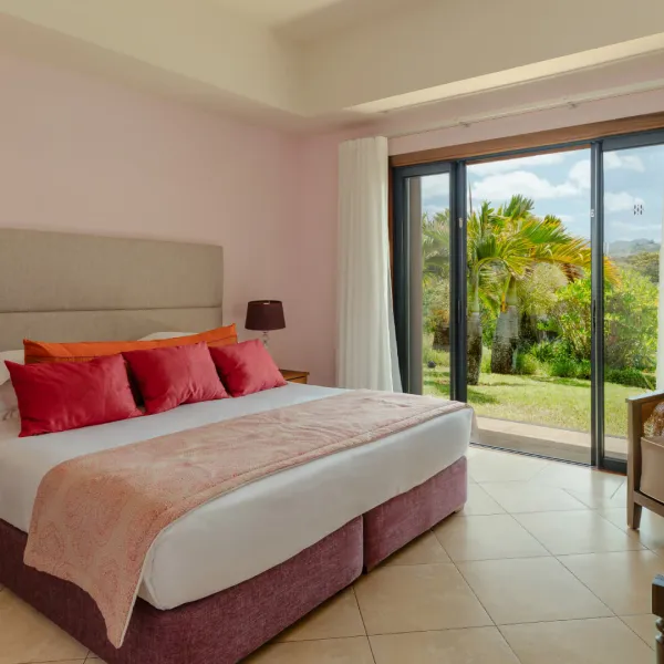 Side exterior view of a luxury bedroom in a 4-bedroom villa