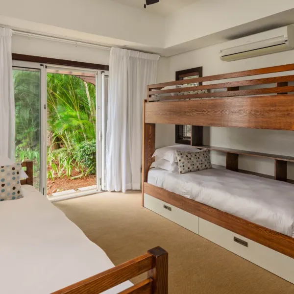 Bunk-bed bedroom in a luxury four-bedroom villa designed for family stays
