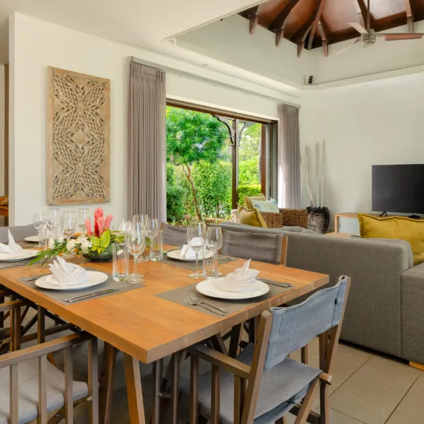 Side angle view of the kitchen in a luxury 4-bedroom villa