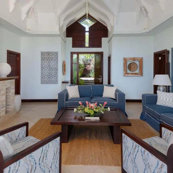 Front view of the living room in a luxury 4-bedroom villa