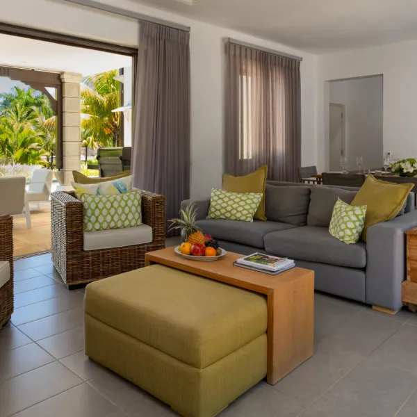 Overview view of the living room in a luxury 4-bedroom villa