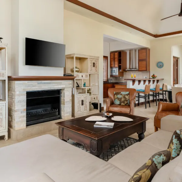 Spacious living room in a luxury 4-bedroom villa