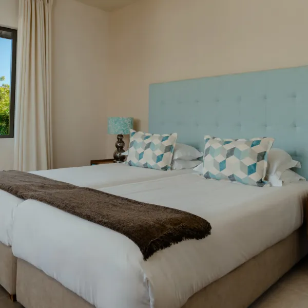 Side view of a luxurious bedroom in a luxury 4-bedroom villa