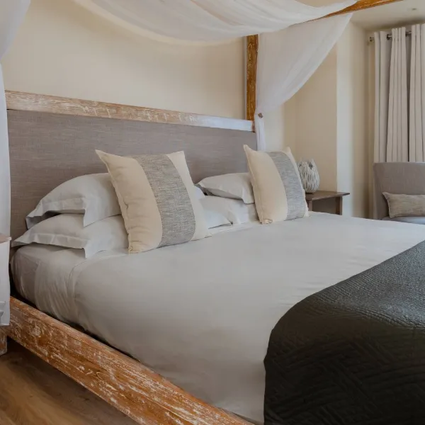 Side view of a top floor bedroom in a luxury 4-bedroom villa