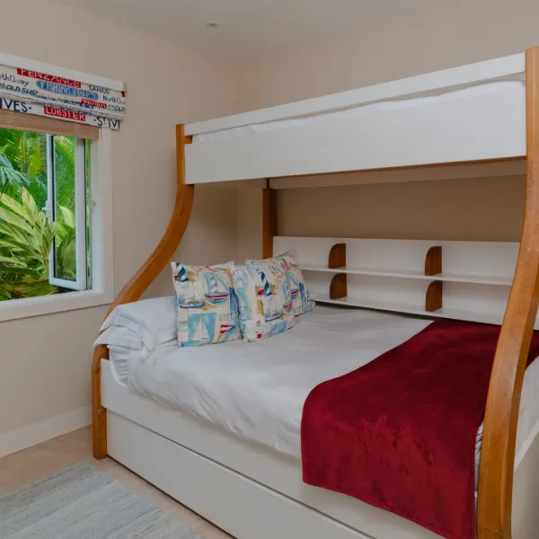Compact top floor loft bedroom in a luxury 4-bedroom villa