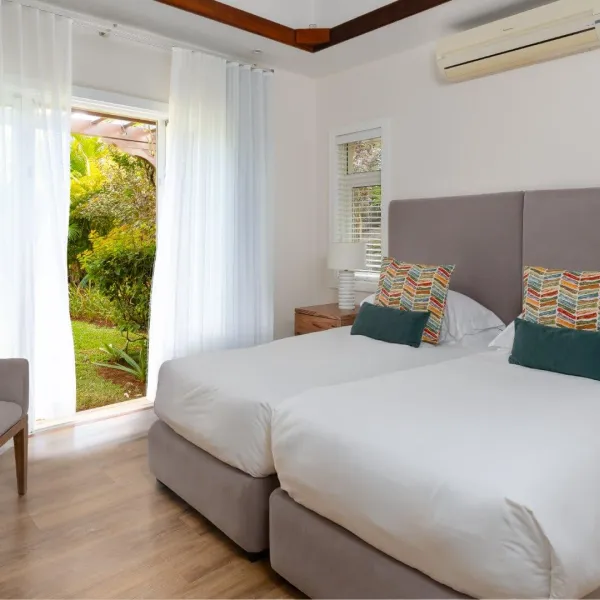 Right exterior view of a two-bedroom section in a luxury 4-bedroom villa