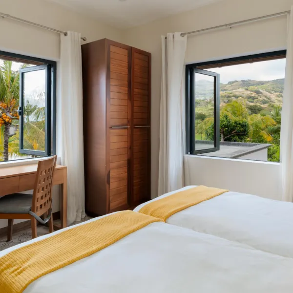 View over a top floor double bedroom