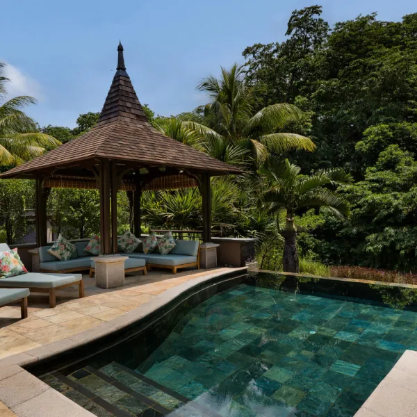 villa bois dentelle with terrace exterior poolview