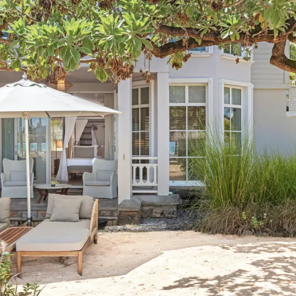 deluxe beachfront adult-only exterior view of suite at heritage le telfair mauritius