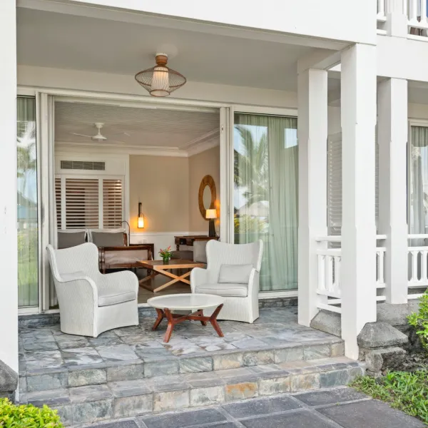 deluxe sea view with private terrace and outdoor seating area