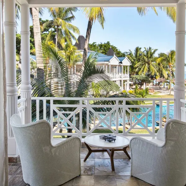 deluxe seaview adult-only with private balcony overlooking the blue ocean at heritage le telfair mauritius